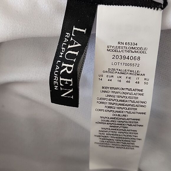 Ralph Lauren Beach Club Solids Halter Swimsuit SBlack and White Striped Swimsuit - Picture 4 of 5